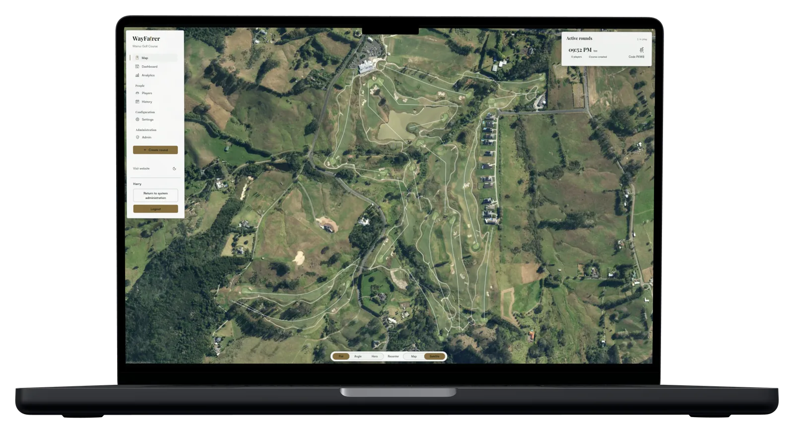 The WayFairer live map, with every group tracked across the course