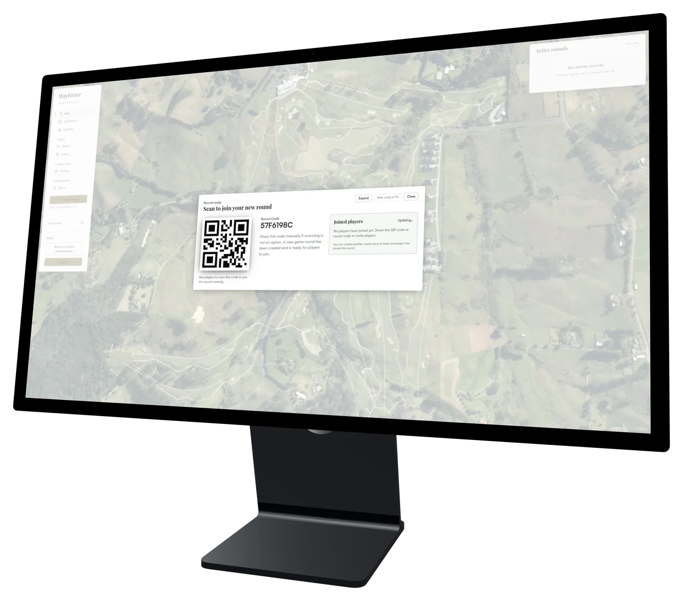A new WayFairer round with a QR code for players to scan and join